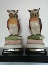 Old Owl Standing Figurines The Juliana Collection Wise 2 Owls On books
