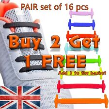 Elastic Shoe Laces No Tie Silicone Rubber shoelaces trainers shoes Adults & Kids