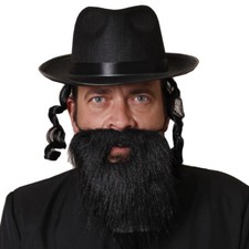 JEWISH RABBI HAT BEARD SET