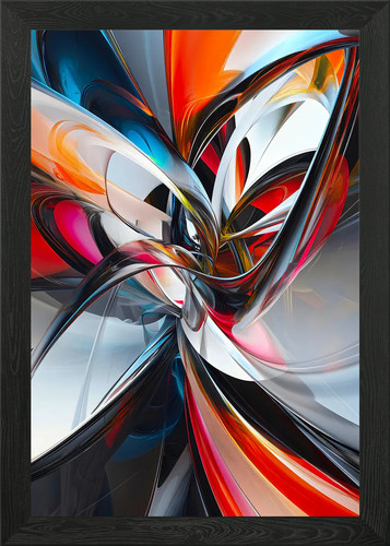 Abstract art chrome framed - abstract,
