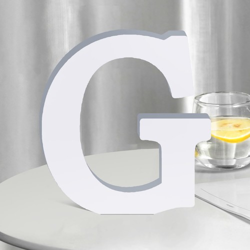 White wooden letters inch - white,