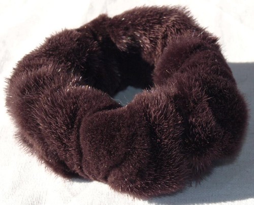 Fur hair tie mink - mink, cuff