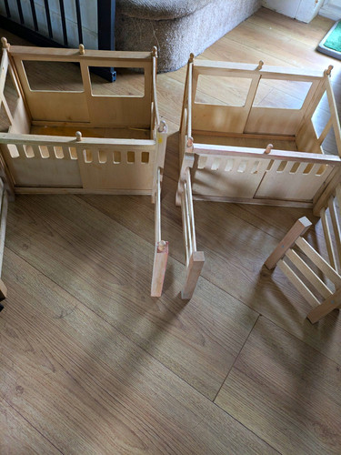 Beige wooden stable toy - beige,