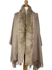  New Winter Heavy Weight Plain Scarf With Faux Fur Poncho Super Soft Shawl Wrap