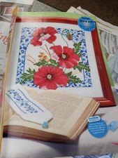 Lesley Teares Harvest time poppy & corn Design Cross stitch chart Only /2139