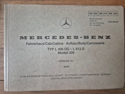 Parts catalogue body - catalogue,