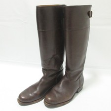 Palanco Leather Long Jockey Boots 37 Approx.9.3"" Brown Women USED