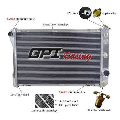 Aluminum radiator for pontiac - aluminum,