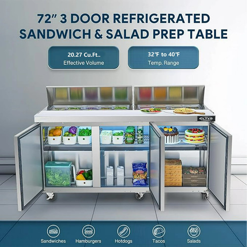 Nsf sandwich prep table - 72.4",