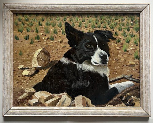 Original oil board painting - original,