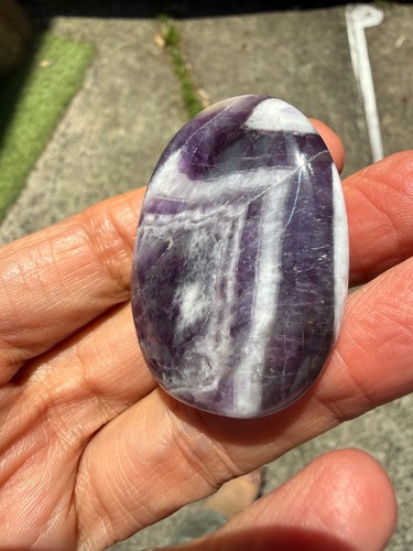 Amethyst crystal palm stone - amethyst,