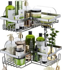 Hapirm Shower Caddy Shower Corner Shelves with 11 Hooks,Shower Organiser for Raz