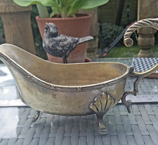 Antique brass gravy boat with - antique,