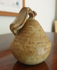 TREMAR STYLE STUDIO POTTERY STONEWARE PEAR FRUIT WITH LEAF