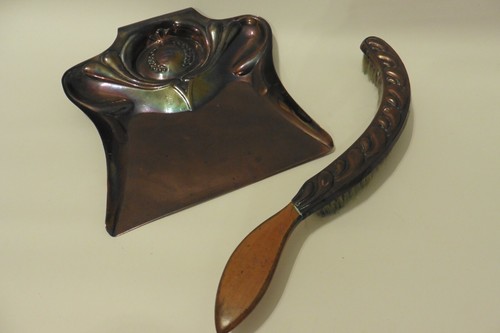 Art nouveau copper crumb tray - art,