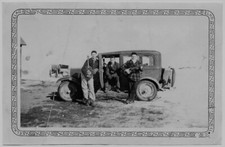 OLD PHOTO MEN CAR HOLDING KAY