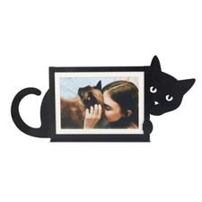 Photo Frame Metal Black Cat Picture Display Gift For 15x10 Horizontal Photograph