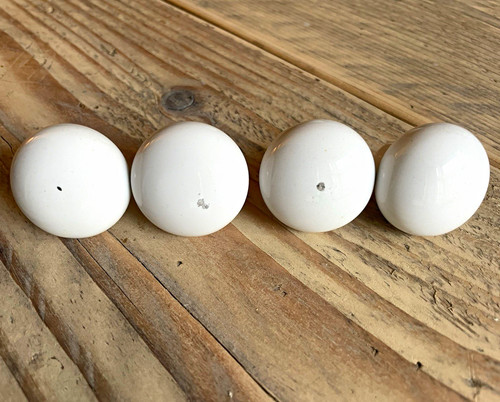 White glossy ceramic - 4x, round