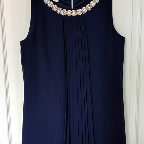 Monsoon navy chiffon beaded - chiffon,