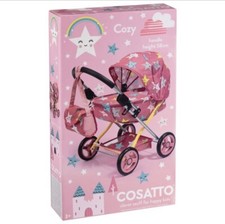 Cosy Dolls Pink Pram Stroller