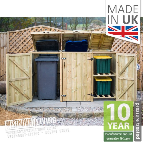 Double triple quad wheelie bin - double,