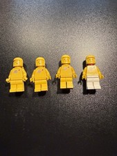 4 Vintage 1980/1990s LEGO Yellow Astronauts Minifigures Space Spaceman