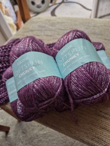 Patons chunky purple silver - chunky., purple/silver