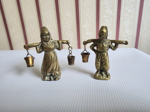 Pair vintage solid brass - pair,