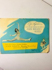 VINTAGE ICE SKATES ADVERTISING SHOW CARD. JOHN WILSON.1960's.