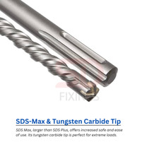 400mm ''X'' Cross Tip SDS-MAX