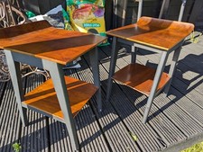 Pair vintage/retro mid-20th century bedside/side table, ?Italian ?Danish, VGC 