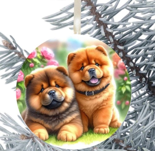 Chow dog hanging bauble - chow,
