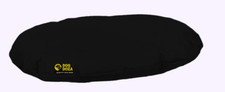 Black Waterproof Oval Fibre Filled Dog Cushion Bed, Dog Doza, Handmade in the UK
