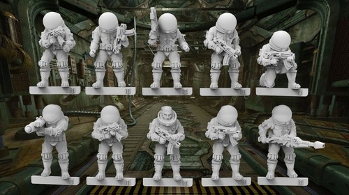 28mm retro spacemen x10 set - spacemen,