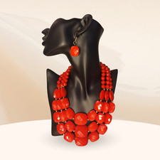Red layer bohemian beaded - layer,