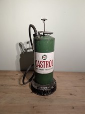 Vintage Castrol Two Stroke Self Mixing Oil Pump Dispenser Tin Can Automobilia *