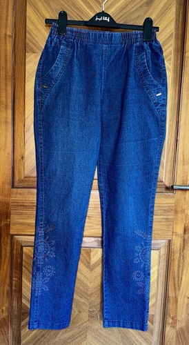 Elasticated denim embroidered - elasticated,