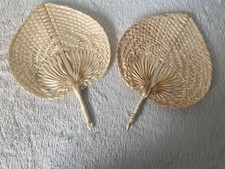 2 Etsy Palm Leaf Fans 29cm Natural Bamboo Boho Wedding Party Beach Holiday Decor