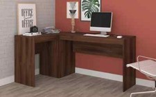 Chester Oak L-Shaped Corner PC Desk Table Home Office Workstation, Oak