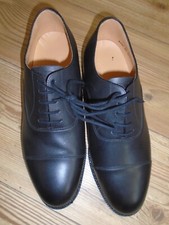 RAF MENS BLACK LEATHER OFFICERS SHOES SIZE 9L WIDE FIT RAF ISSUE NEW NO BOX