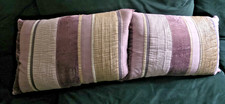 Pair Of Laura Ashley Rectangular Cushions In Amethyst / Gold 55 X 35 cm