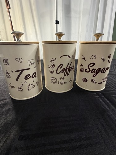 Coffee tea and sugar canisters - tea,