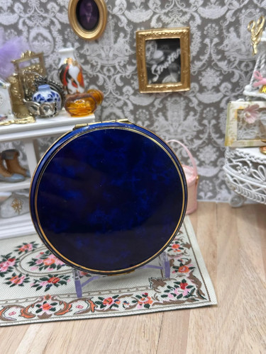 Vintage blue mottled enamel - blue,