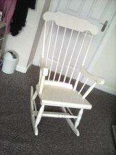 Vintage Adult Rocking Chair For Baby Child Nursery / Bedroom - white Paint