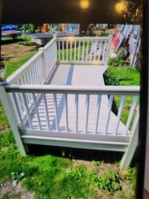 Caravan Decking,  Front Balcony Deck, 12ft Wide 6ft Out, With Lights, Solid Deck