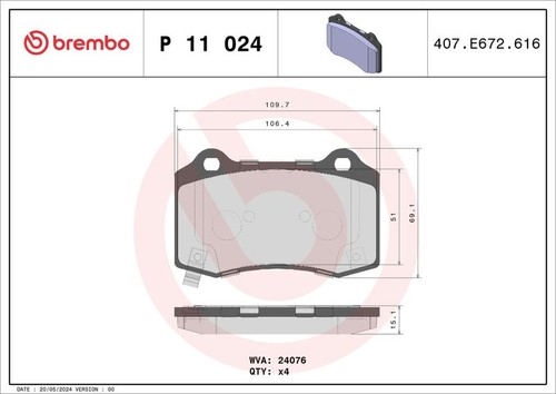 Brembo rear brake pad set - brake, fits