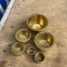 Brass Troy Weights Nesting Cups set 6 Apothecary Weights & Measures Troy C19th