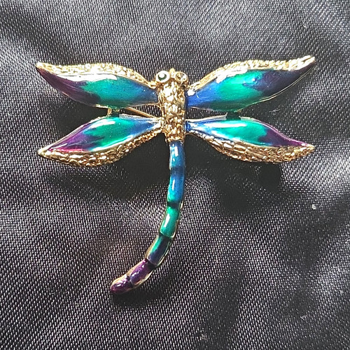 Multicolour enamel dragonfly - enamel,