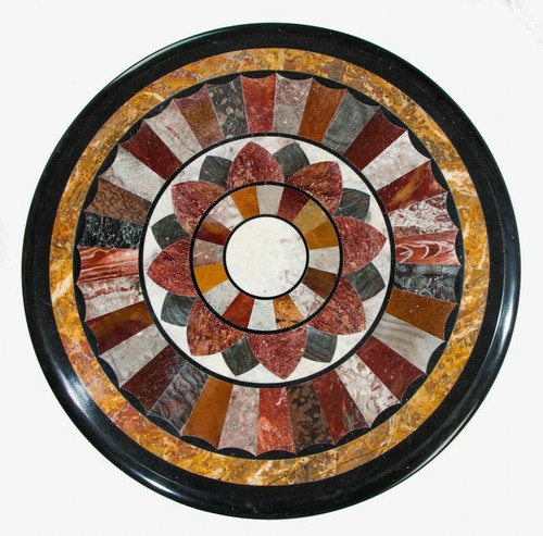 Black marble table - black, top