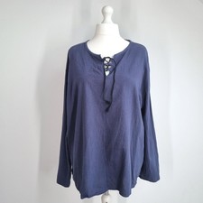 Lace Up Smock Blouse XXL